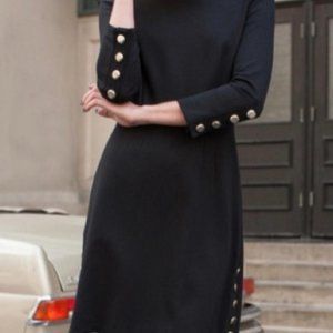Trina Turk Black  Mini dress with gold buttons